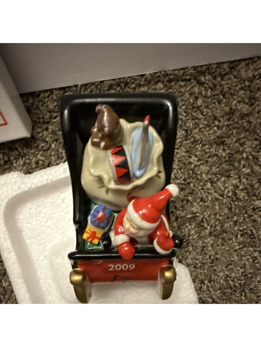 Louisville Cardinals Santa Sleigh Ceramic Christmas Figurine, Boxed, 2009